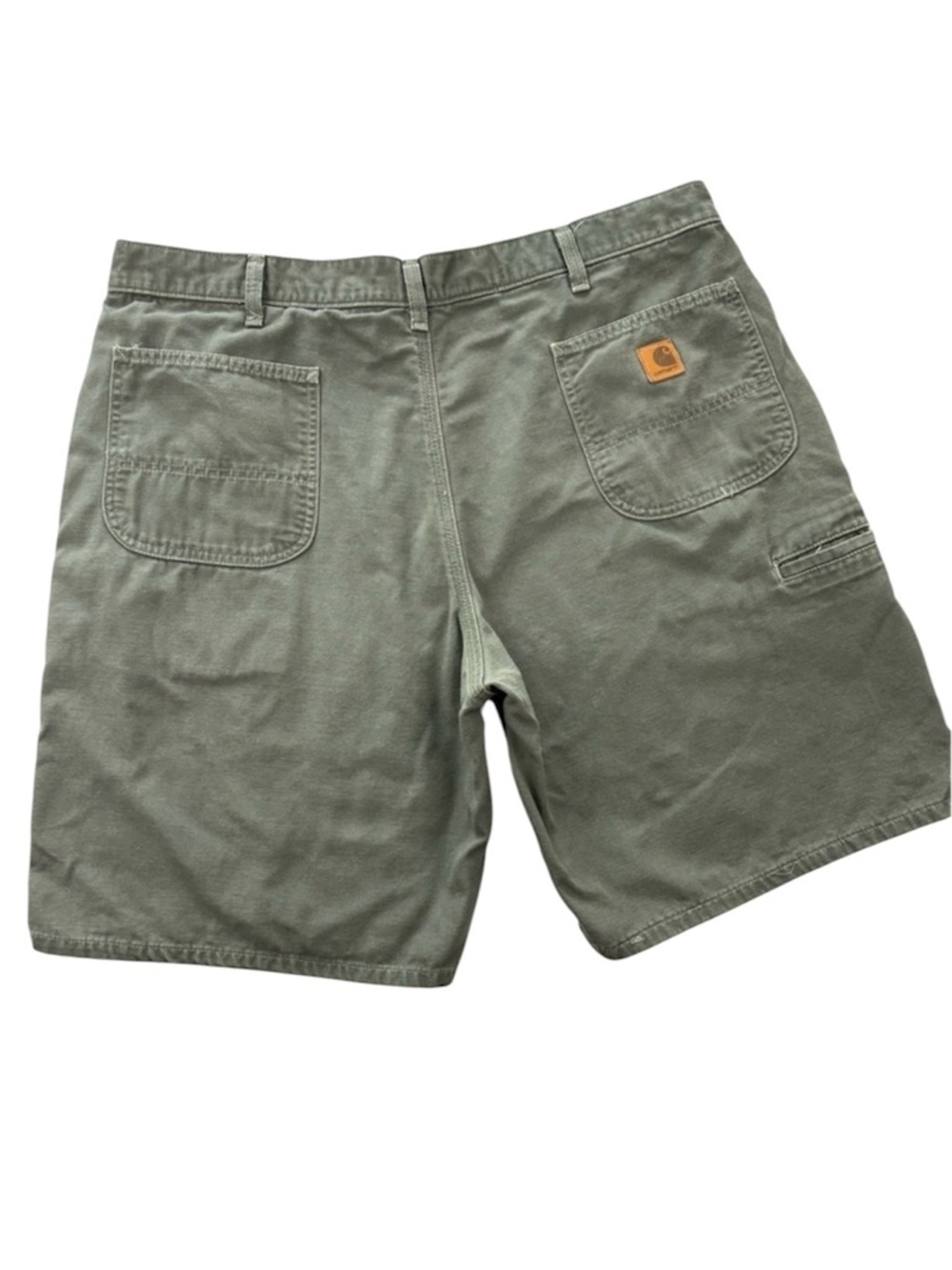 Vintage “90’s” Carhartt Men's Army Green Canvas Carpenter Knee Length Short (42)